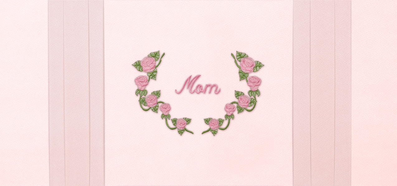 Rose Wreath Mom Pink